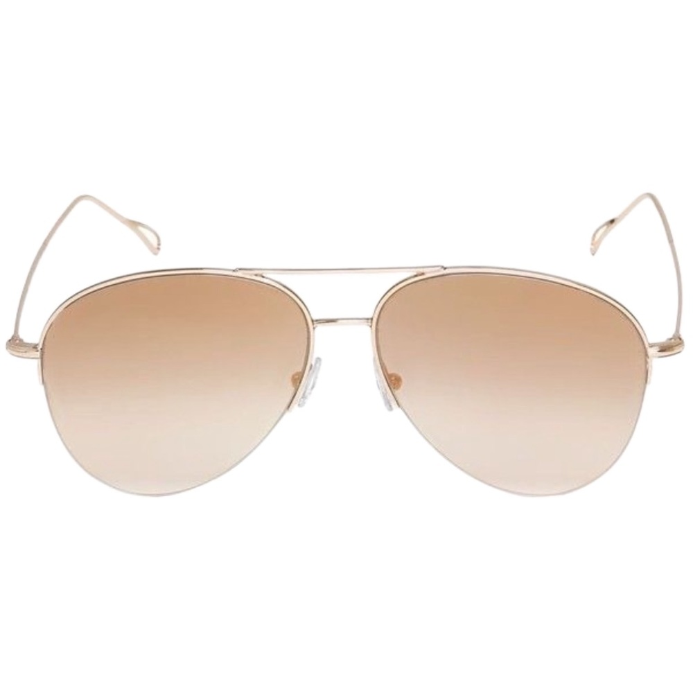 KYME Stevie Aviator Sunglasses Gold Metal Flat Frame + Gradient Mirrored Lenses.